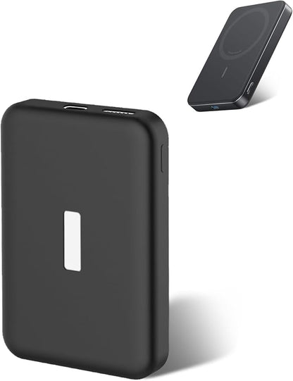 Silicone Protective Case Compatible with Anker MagGo Power Bank 10,000mAh 15W, Full-Body Protective Cover with Precise Cutouts, Shockproof & Scratch-Resistant Sleeve (Black)