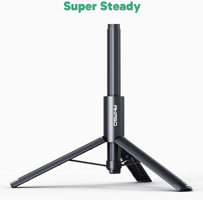 AKASO 47.2"/120cm Invisible Selfie Stick Tripod for Insta360 X5 X4 X3 Ace Pro, DJI Action Osmo 360 Pocket 3, GoPro Hero 13/12/11, AKASO 360/EK7000/EK7000 Pro, Brave 4/4 Pro, Brave 7/7 LE Action Camera