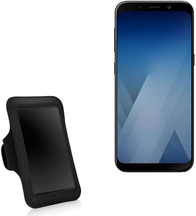 BoxWave Case Compatible with Samsung Galaxy A8 (2018) - Sports Armband, Adjustable Armband for Workout and Running - Jet Black
