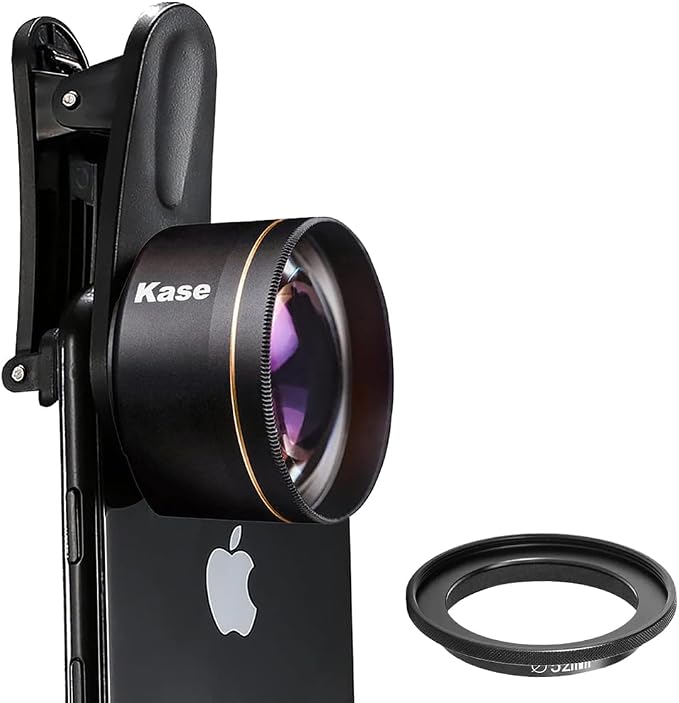 Kase HD Master Macro Phone Lens with 52mm Filter Adapter Ring for iPhone 17 16 15 14 13 12 Pro Max, Samsung, Android Smartphone, Lens Attachment (Black)