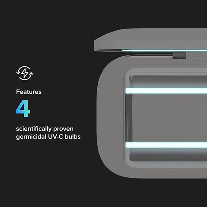 PhoneSoap Pro UV Smart Phone Sanitizer & Universal Cell Phone Charger Box | Patented & Clinically Proven 360-Degree UV-C Disinfection | Disinfects and Charges All Phones (Red)