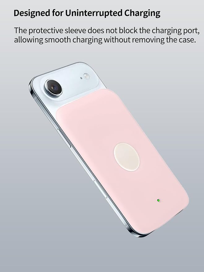 Case for Apple iPhone Air MagSafe Battery,Soft Skin Silicone Full Protective Case-Pink