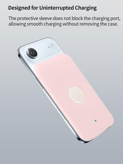 Case for Apple iPhone Air MagSafe Battery,Soft Skin Silicone Full Protective Case-Pink