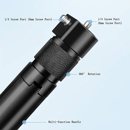 Bullet Time Handle Tripod Rotating Grip for Insta360 X5/X4/X3, DJI OSMO Pocket 3, GoPro – 360° Rotating Grip, 1/4" Thread, 6 lbs Capacity, Compact Selfie Stick & Tabletop Tripod