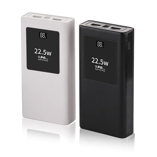 PD22.5W Polymers Charging Case Mobile Power Supply Enclosure Case Led Display Aluminum Alloy Shell Polymers Battery Charging Box