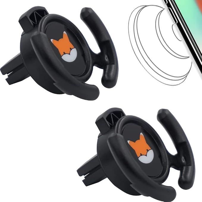 Car Vent Mount Holder 2 Pack - Compatible with Popsocket - Car Mount made for Pop Socket Grips Collapsible Phone Holder for Pop Mount with Secure AC Vent Clip, Horizontal Air Vent ONLY (Black)