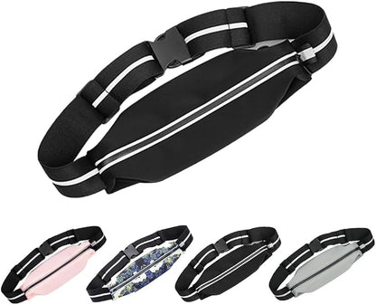 Running Belt for men,Water Resistant Fanny Pack for Women,cycling exercise travel,Reflective strips suitable for night,Slim Running adjustable size running belt bag for iPhone 17 16 15 Samsung