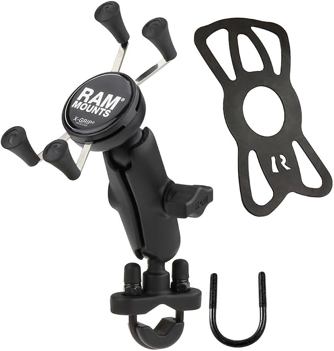 RAM Mounts X-Grip Phone Mount with Handlebar U-Bolt Base RAM-B-149Z-UN7U , Medium Arm for Motorcycle, ATV/UTV, Bike
