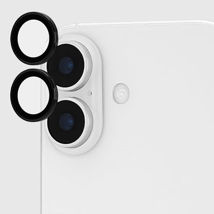 Case-Mate Camera Lens Protector with Aluminum Black Rings for iPhone 17 - Double Tempered Glass, Anti-Scratch - Ultra HD View with Night Shooting, Case Friendly, Easy Install