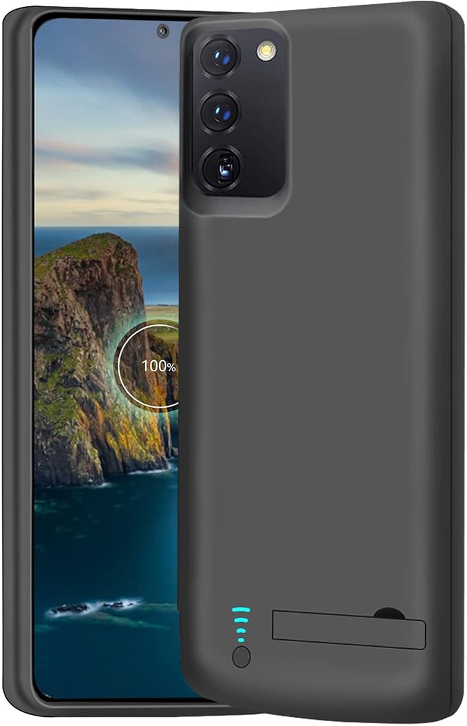Battery Case for Samsung Galaxy Note 20 5G, 6000mAh Rechargeable Extended Battery Charging Charger Case, Add 100% Extra Juice Black