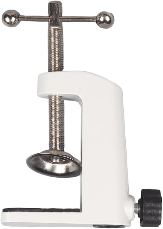 Universal C-Clamp Lamp Holder Desk Mount Clamp Base for Swing Arm Lights, DIY Lighting, Monitors, Workbenches (white)