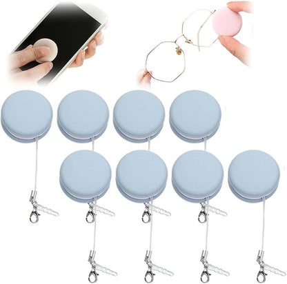 Yilia Macaron Phone Screen Cleaner, Cute Macaron Design Mobile Phone Screen Cleaner, Washable Dedusting Tool for Eyeglasses and Cell Phones (Blue, 8pcs)