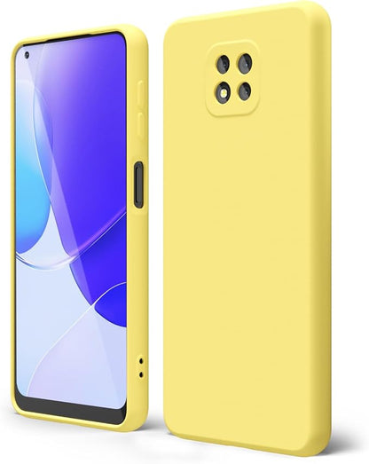 oakxco for Moto G Power 2021 Phone Case Liquid Silicone, Cute Thin Slim Soft Rubber TPU Plain Smooth Gel Cover for Women Girl, Matte Solid Protective & Shockproof,Yellow