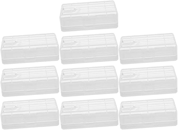 Bettomshin Battery Storage Case Holder Transparent for 18650/RCR123/16340 Model Battery 2/4 Capacity 10Pcs