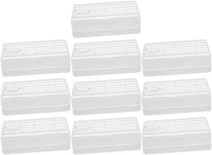Bettomshin Battery Storage Case Holder Transparent for 18650/RCR123/16340 Model Battery 2/4 Capacity 10Pcs