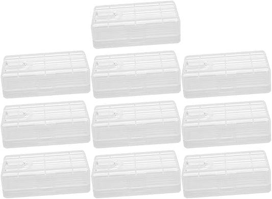 Bettomshin Battery Storage Case Holder Transparent for 18650/RCR123/16340 Model Battery 2/4 Capacity 10Pcs