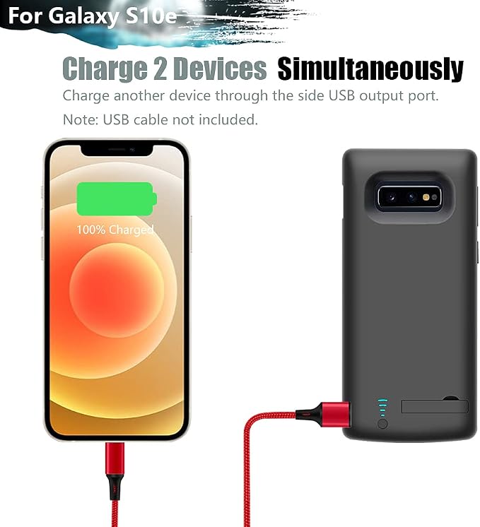 Sitong [Upgraded Battery Case for Samsung Galaxy S10e, 5000mAh Rechargeable Extended Battery Charging Charger Case, Add 1.2X Extra Juice (5.8 inch for Galaxy S10e) Black