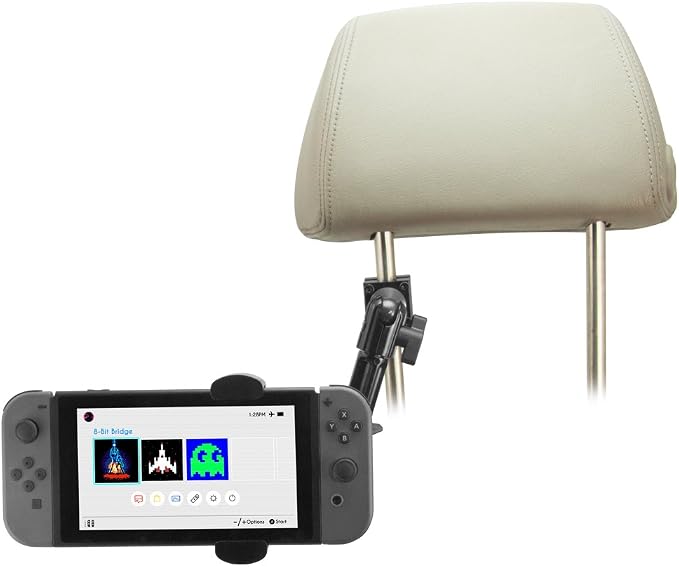 ARKON Mounts Heavy-Duty Multi-Angle Headrest Mount | for Entertaining Passengers | Holds Devices 7" Wide | Fully Adjustable Arm | Strong Headrest Clamp | Compatible with iPhone, Samsung, and More