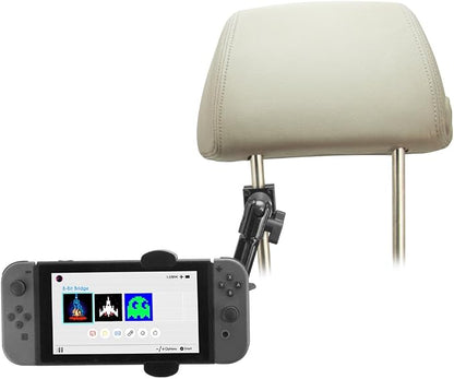ARKON Mounts Heavy-Duty Multi-Angle Headrest Mount | for Entertaining Passengers | Holds Devices 7" Wide | Fully Adjustable Arm | Strong Headrest Clamp | Compatible with iPhone, Samsung, and More