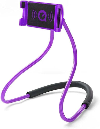 Lazy Neck Phone Holder, Around The Neck Phone Holder for Hands-Free Mobile Phone Holder on Bed/Tableb, 27.6'' Length for 4.7''-6.7'' Size (Purple)