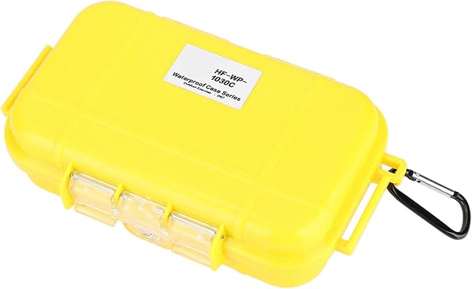 Tiiyee Small Waterproof Storage Case, Dry Box Protective Case Shockproof Survival Storage Container 6.29 * 3.54 * 1.57in Floating Hard Shell Wet Dry Box Airtight for Fishing Outdoor Gear