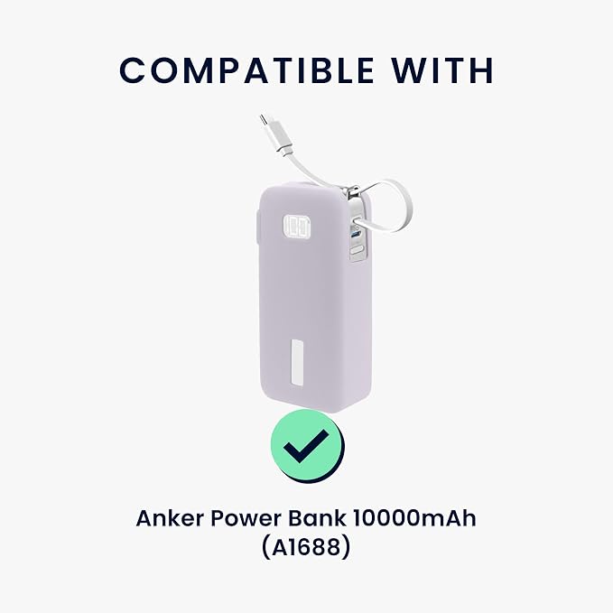 kwmobile Case Compatible with Anker Power Bank 10000mAh (A1688) - Portable Powerbank Cover - External Battery Charger Bag, Shockproof - Lavender