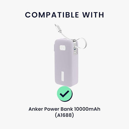kwmobile Case Compatible with Anker Power Bank 10000mAh (A1688) - Portable Powerbank Cover - External Battery Charger Bag, Shockproof - Lavender