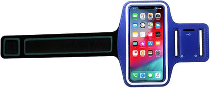 CBUS Armband Case Compatible with iPhone 17/16/15/14/13/12, Samsung Galaxy S25/S24/S23 Adjustable Band, Reflective with Screen Protection | Running, Jogging, Workout (Blue)