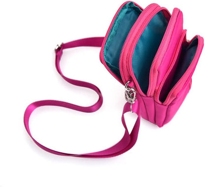 Women Crossbody Cell Phone Purse Wristband Sport Armband Wallet Bag Zipper Nylon Handbags