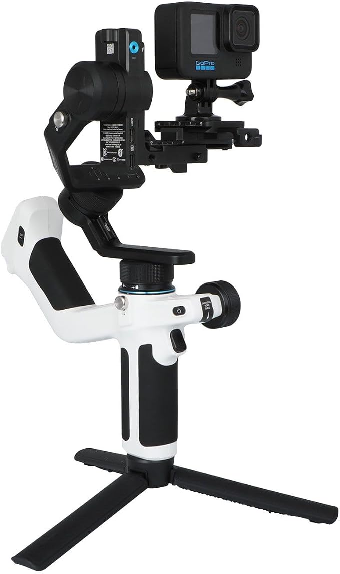 FeiyuTech SCORP Mini 2 (White) Gimbal Stabilizer for Camera & Smartphone, 3-Axis Handheld Gimbal with AI Tracking, Gesture Control, Quick Release, Touchscreen, for Vlogging YouTube TikTok GoPro