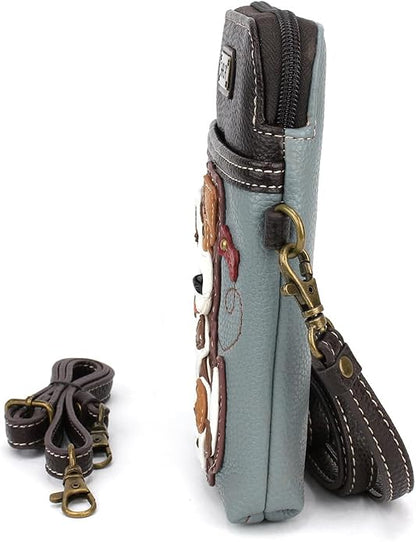 CHALA Dog Collection Cell Phone Crossbody Purse-Women PU Leather/Canvas Multicolor Handbag with Adjustable Strap