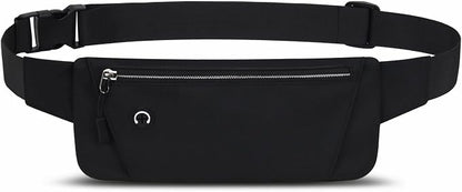 Lightweight Running Belt for Phone with Waterproof Fanny Pack, Adjustable Buckle, and Earphone Port - Store Essentials Snugly for Fitness, Cycling, and Travel, Black, One Size, Sport, XYB-1