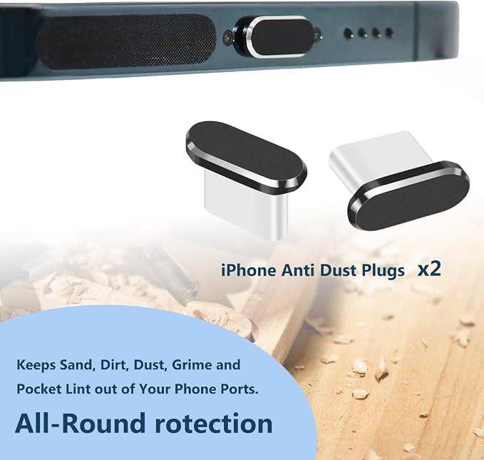 USB C Dust Plug, Type C Anti Dust Cover Protector Cap with Phone Speaker Cover Compatible with iPhone 17 16 15 Series, Samsung Galaxy S22/S21/S20, Note 20/10, All USB C Devices