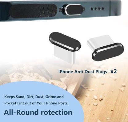 USB C Dust Plug, Type C Anti Dust Cover Protector Cap with Phone Speaker Cover Compatible with iPhone 17 16 15 Series, Samsung Galaxy S22/S21/S20, Note 20/10, All USB C Devices