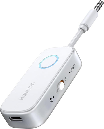 UGREEN Airplane Bluetooth 5.4 Transmitter Receiver for 2 Airpods or Headphones, Airplane Travel Essentials 2-in-1 Wireless Bluetooth Adapter, 3.5MM AUX Jack Adapter on Flight, TV, Car Stereo