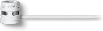 Shure WL185M Professional Low-Profile Lavalier Microphone - Cardioid Condenser Lav Mic with LEMO Termination, Includes Pouch, Tie Clip & Snap-Fit Windscreen - White (WL185MW/C-LM3)
