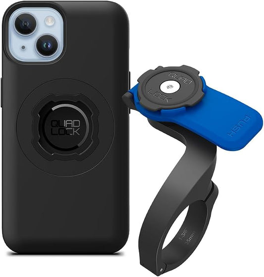Quad Lock Out Front Handlebar Bike Phone Mount (V3) with MAG Phone Case for iPhone 14