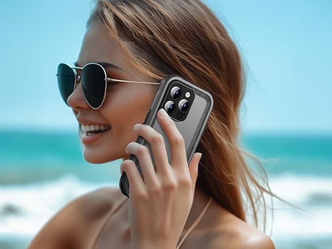 Cozycase for iPhone 15 Pro Max Waterproof Shockproof Dustproof Case - Heavy Duty/360 Full Body/Military Grade/Protective/Rugged 【8FT Drop Proof】 Built in Screen/Camera Protector with Lanyard Black