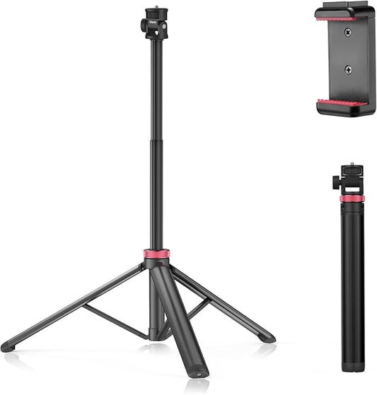 ULANZI 81" Camera Phone Tripod, Extendable Aluminum Tripod, Adjustable Selfie Travel Stand with 1/4" Screw, 360° Ball Head, for Camera Video Light, w ST-07 Phone Tripod Mount for Smartphone