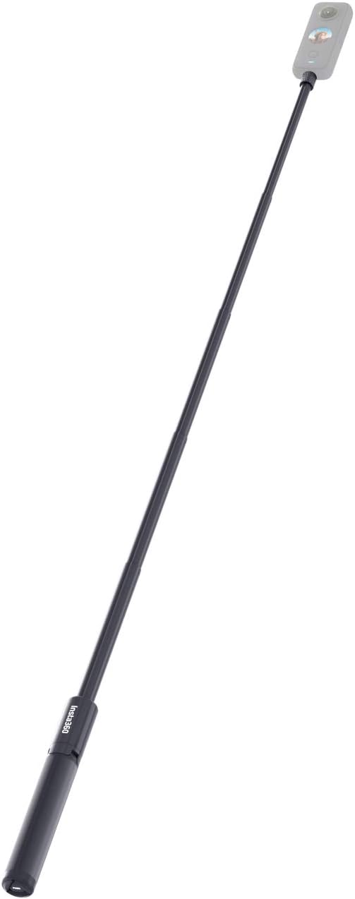 Insta360 2-in-1 Invisible Selfie Stick + Tripod, Aluminum Alloy Invisible Pole and Tripod, Compatible with Insta360 Ace, Ace Pro, Ace Pro 2, GO Ultra, GO 3S, ONE X2, X3, X4, X5 Action Cameras, Black