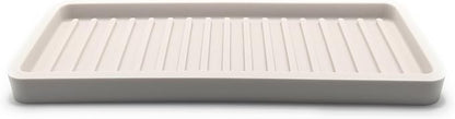 Happitasa Silicone Kitchen Sink Organizer Tray, Sponge Holder and Countertop Protector | Bathroom and Kitchen Soap Dish and Dispenser Tray (Vanilla Cream, 9"x3.5", 5.6 Ounces)