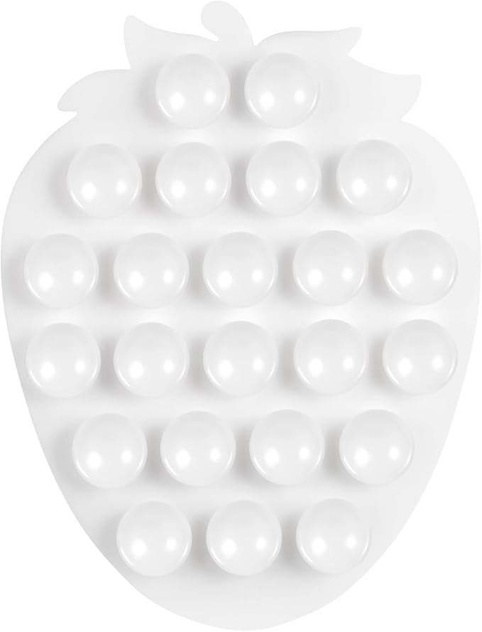 Silicone Phone Grip, 23 Suction Cups, Suitable for Selfies and Videos on Mirrors, bathrooms and Smooth Surfaces, Compatible with iPhone, Samsung(Strawberry Shaped, White)