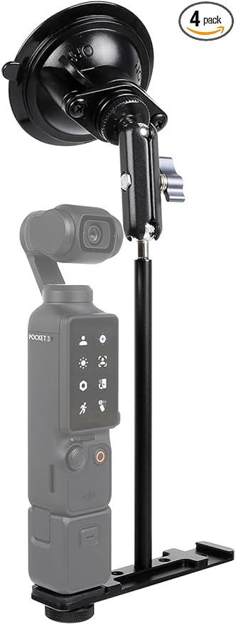 OmniMaster Suction Cup Mount for DJI Osmo Pocket 3, Action, GoPro, Insta360, Phones, Car Windshield Camera Holder DJI GoPro Insta360 Phone Accessories Selfie Lights, Microphones