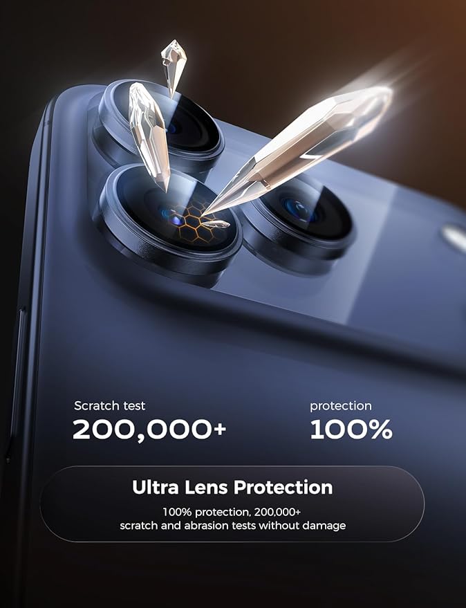 MAGIC JOHN for iPhone 17 Pro Max/17 Pro Camera Lens Protector [Alignment Kit&1:1 Invisible Fit] 9H Aerospace Tempered Glass, Ultra HD, Metal Individual Ring，Case Friendly, Set of 2,Blue