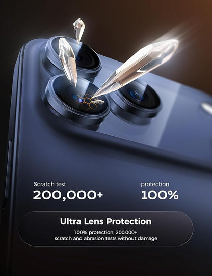 MAGIC JOHN for iPhone 17 Pro Max/17 Pro Camera Lens Protector [Alignment Kit&1:1 Invisible Fit] 9H Aerospace Tempered Glass, Ultra HD, Metal Individual Ring，Case Friendly, Set of 2,Blue