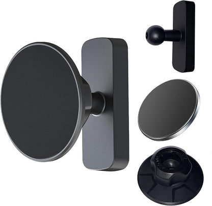 Magnetic Phone Holder for Gym - 360° Adjustable Alloy Base with N52 Magnets Both Sides, Compatible with MagSafe iPhone 12 13 14 15 16 & Android, Smartphone Mount for Metal Surfaces