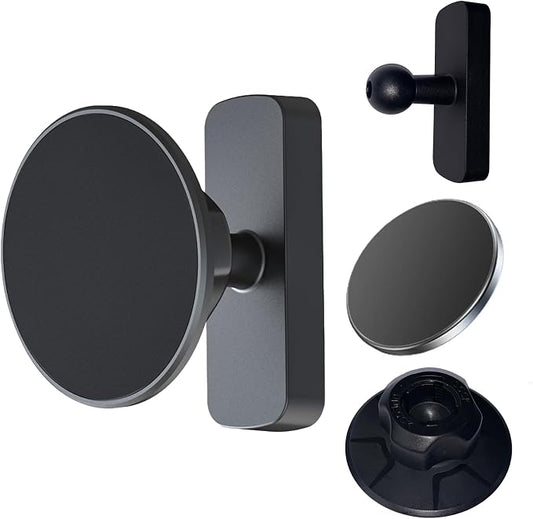 Magnetic Phone Holder for Gym - 360° Adjustable Alloy Base with N52 Magnets Both Sides, Compatible with MagSafe iPhone 12 13 14 15 16 & Android, Smartphone Mount for Metal Surfaces