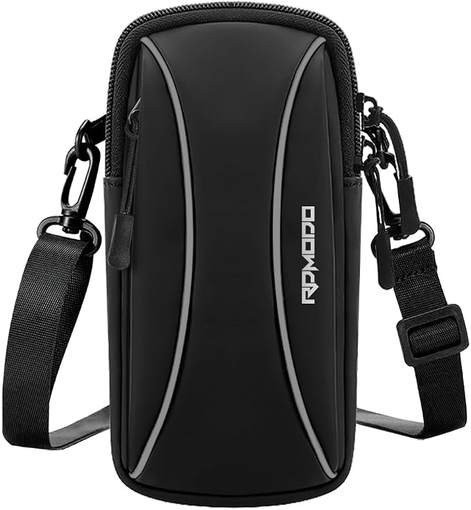 Running Armband Phone Holder，Small Crossbody Shoulder Holsters Bag，Phone Arm Bands for Running Walking，Water Resistance Running Phone Armband for iPhone 15 14 13 Pro Max Samsung 7.2 Inch（Black）