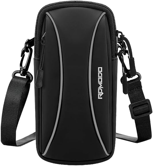 Running Armband Phone Holder，Small Crossbody Shoulder Holsters Bag，Phone Arm Bands for Running Walking，Water Resistance Running Phone Armband for iPhone 15 14 13 Pro Max Samsung 7.2 Inch（Black）