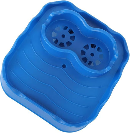 Hot Tub Table, Foldable Bathtub Side Table with 2 Cup Holders Adjustable Hot Tub Tray with Drain Holes for Spa Swimming Pool Bathtub(Blue)